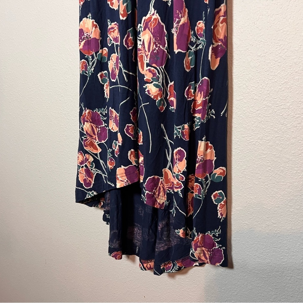 Anthropologie Maeve Midi Dress Floral Heppel Blue Purple Ruched Size Small - Picture 8 of 16